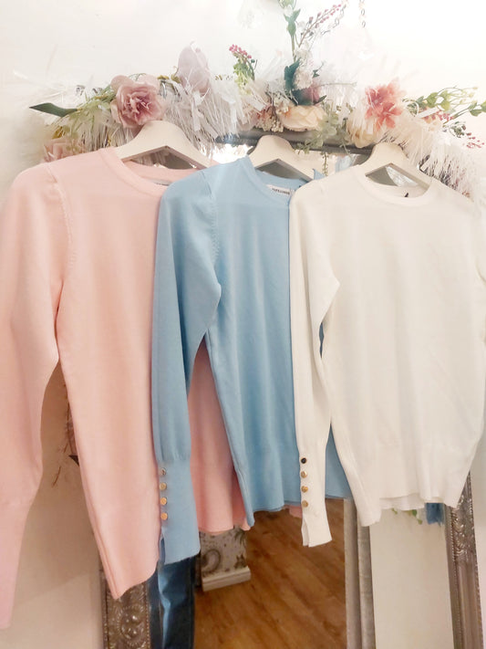 Gold button cuff jumper 8-14