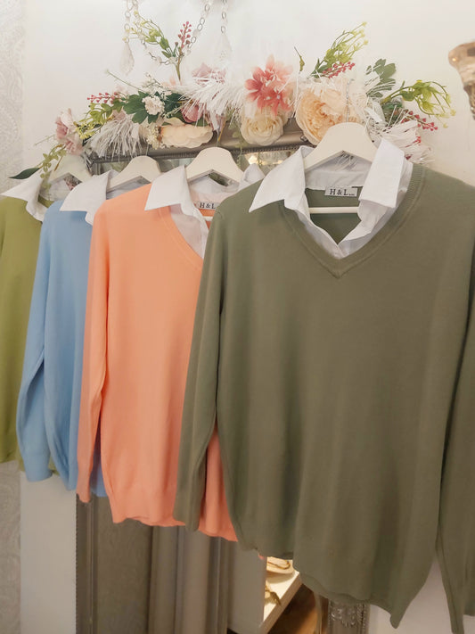 Shirt Collar Soft Jumper 8-14/16