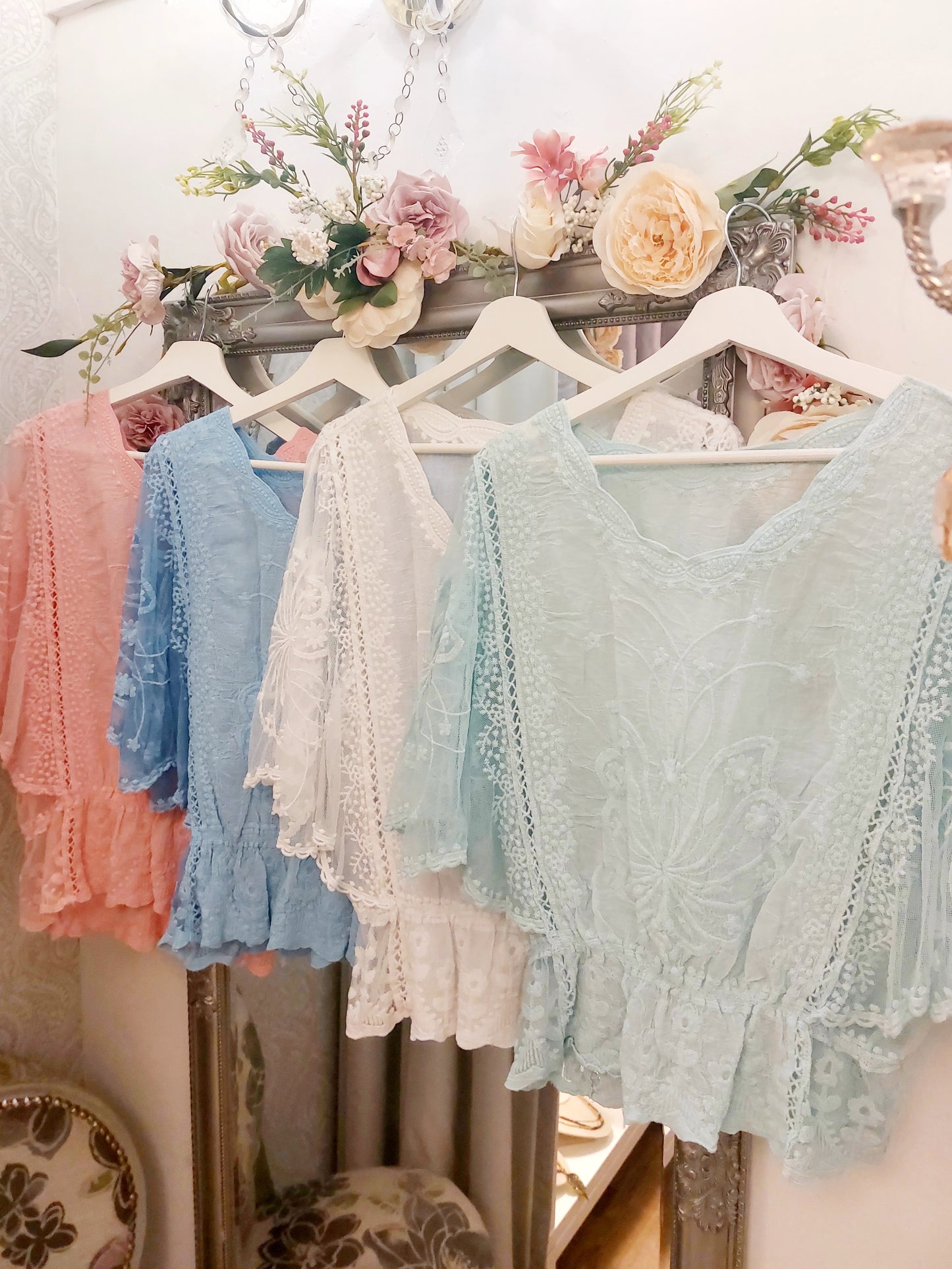 Lace Peplum Top-Various Colours-Fitting 8-14
