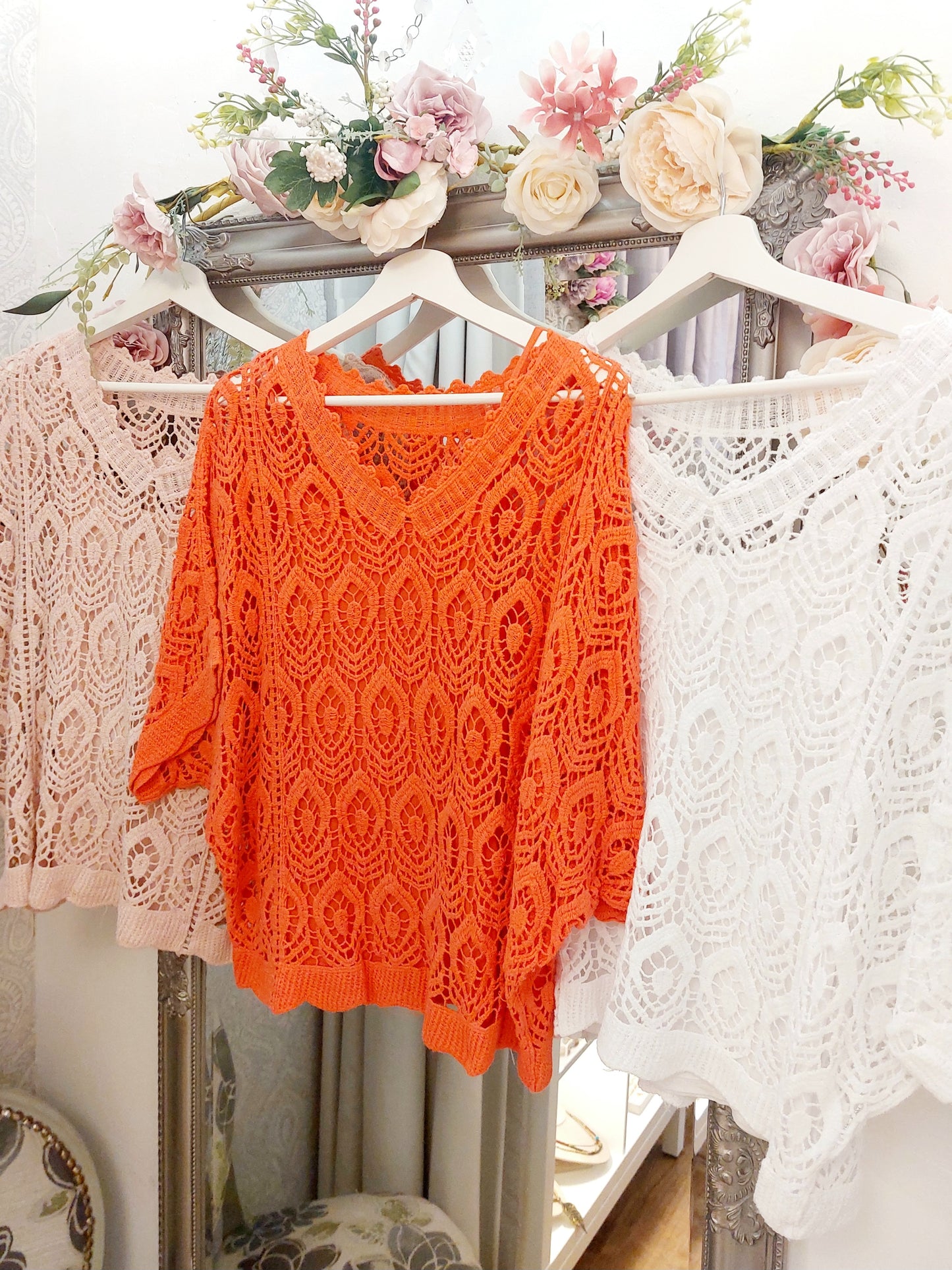 2 piece Crochet Top-Various Colours- One Size