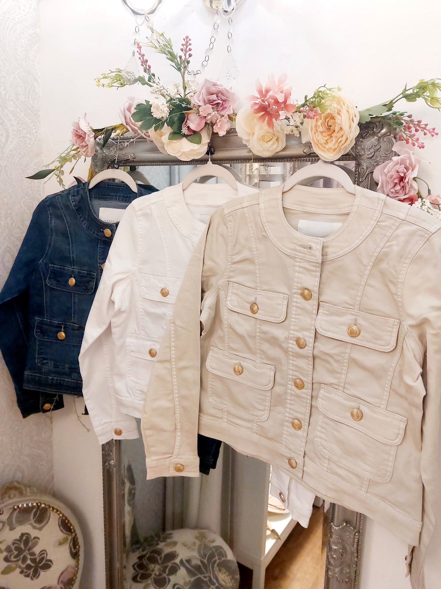 Round Neck Denim Jacket- Various Colours 8-20