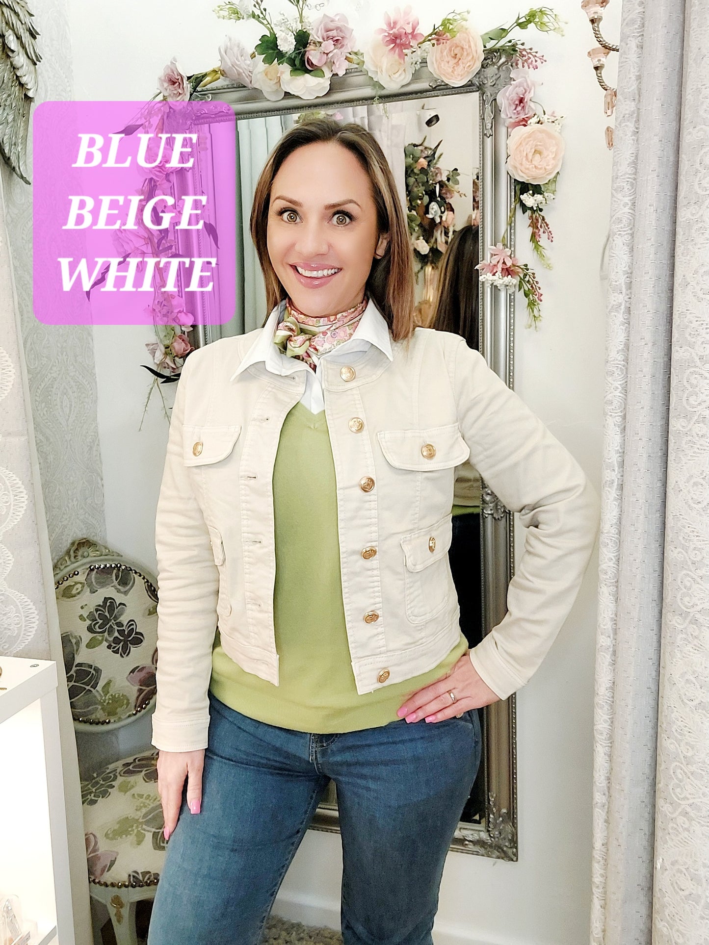 Round Neck Denim Jacket- Various Colours 8-20