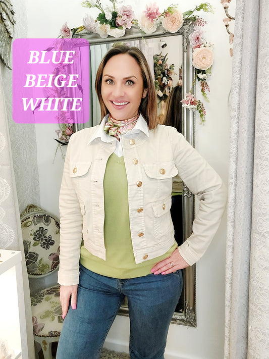 Round Neck Denim Jacket- Various Colours 8-20