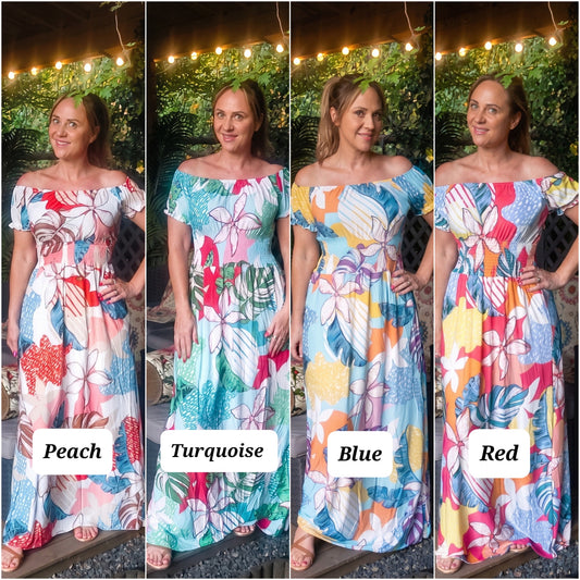 Abstract Tropical Maxi Dress 8-14 small 16