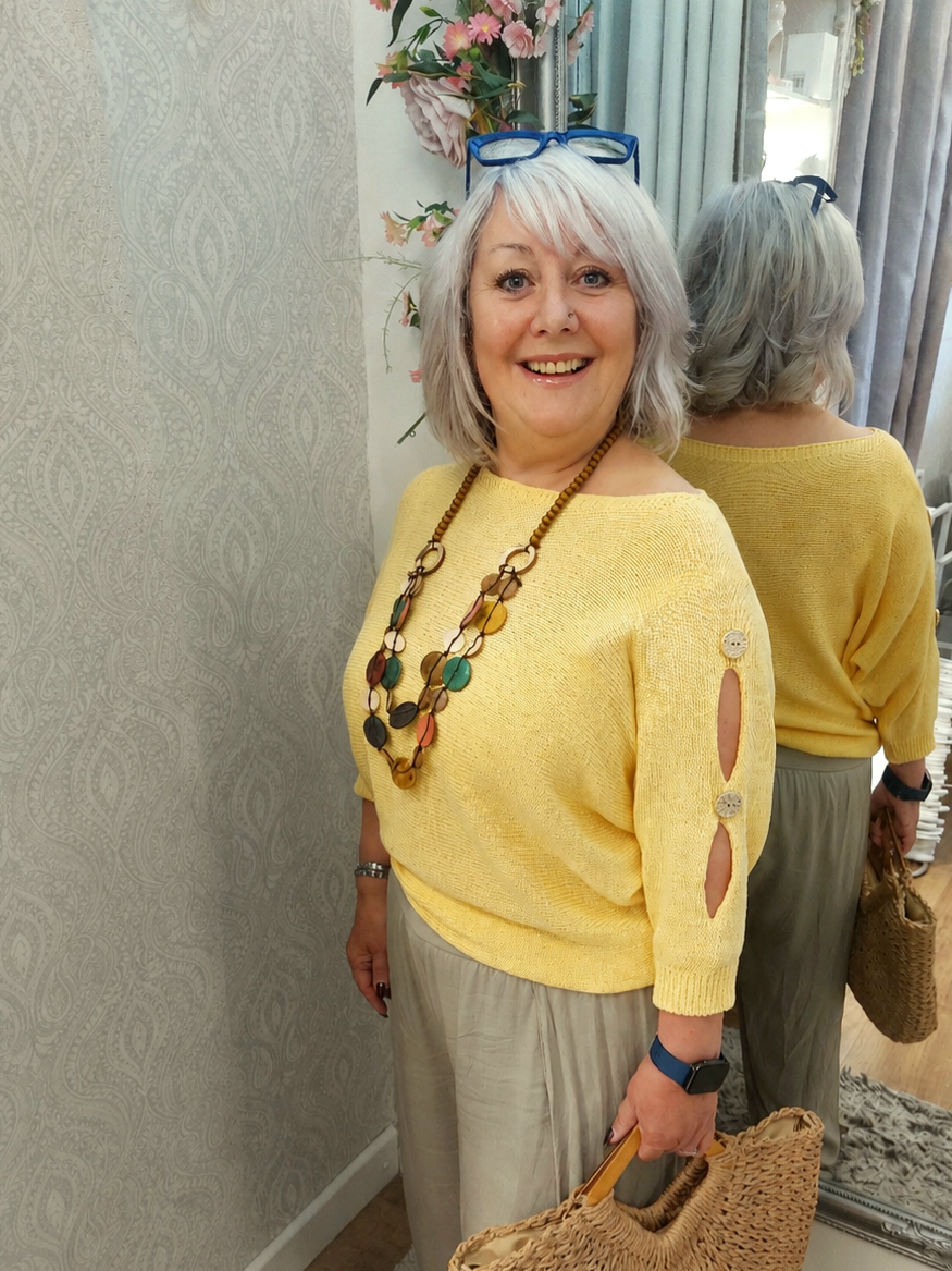 Gold Button Light Knit 8-16