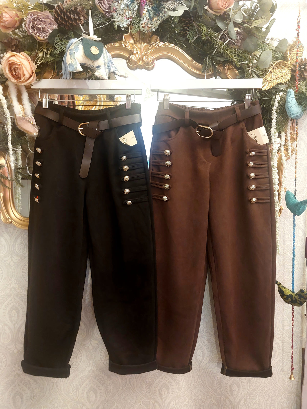 Military Suedette Stretch Trousers-Various Colours 8-12