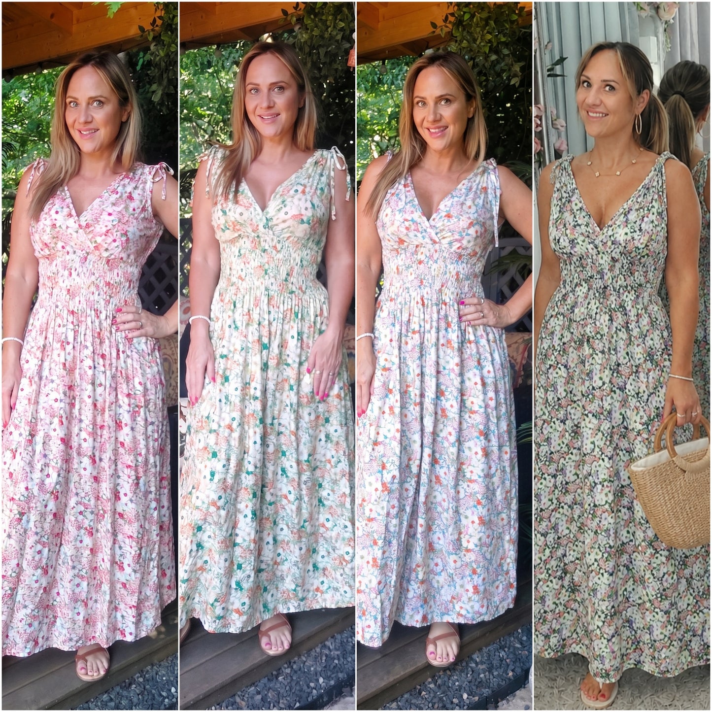 Strappy Floral Maxi-Various Sizes