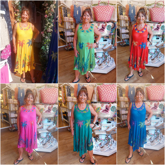 Made in India Boho Palm Dresses or Beach Cover Up 8-16/18