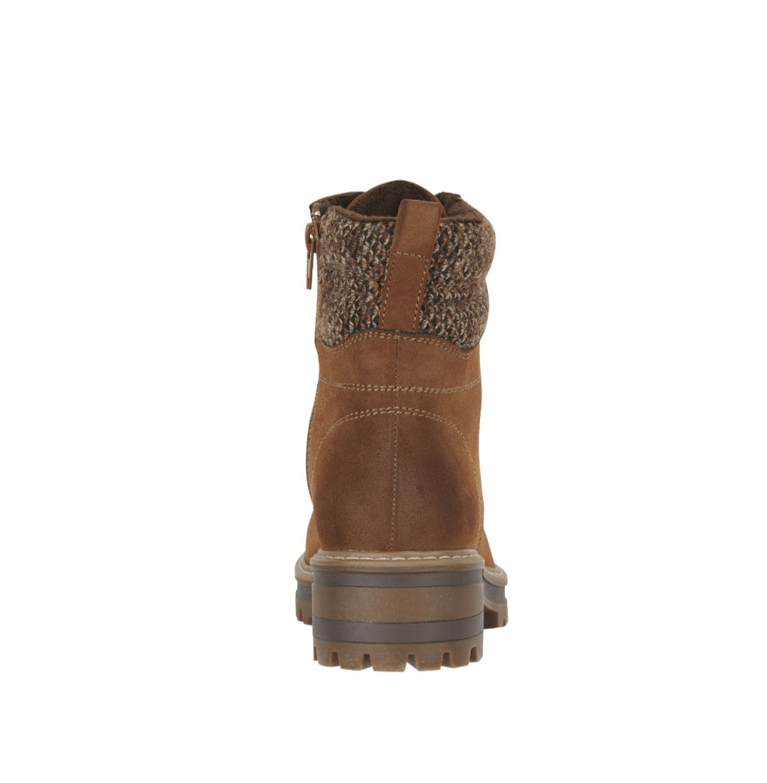 Camel Knitted Ankle Collar Boot 3-8