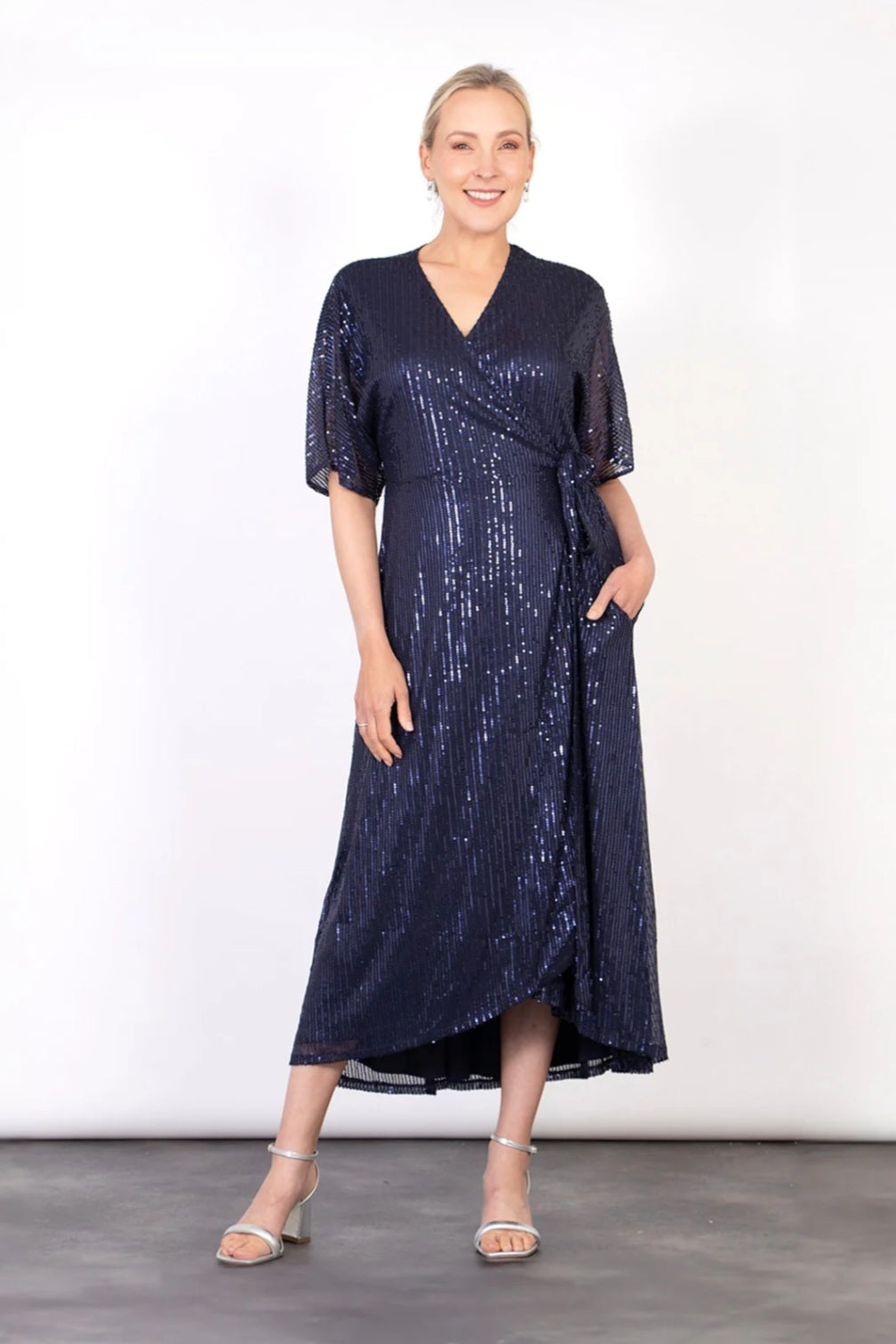 Navy Sequin Maxi Dress-Various Sizes