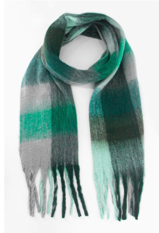 Heavy Weight Check Scarf-Green