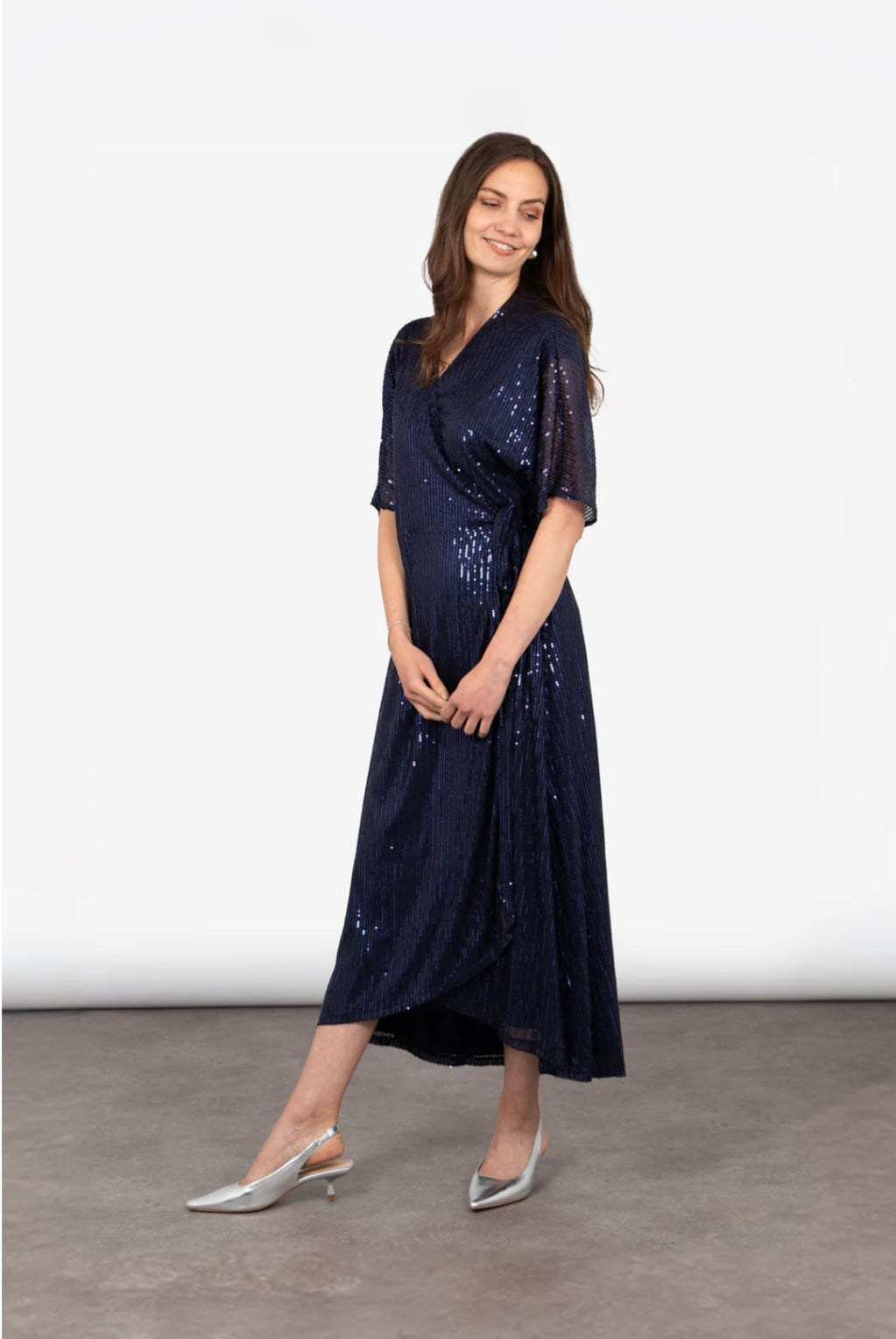 Navy Sequin Maxi Dress-Various Sizes