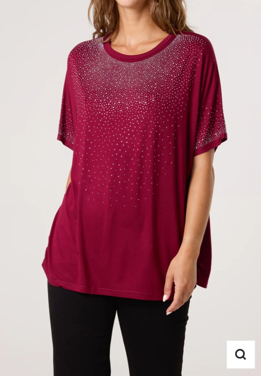 Rhinestone Tshirts-One Size 8-18