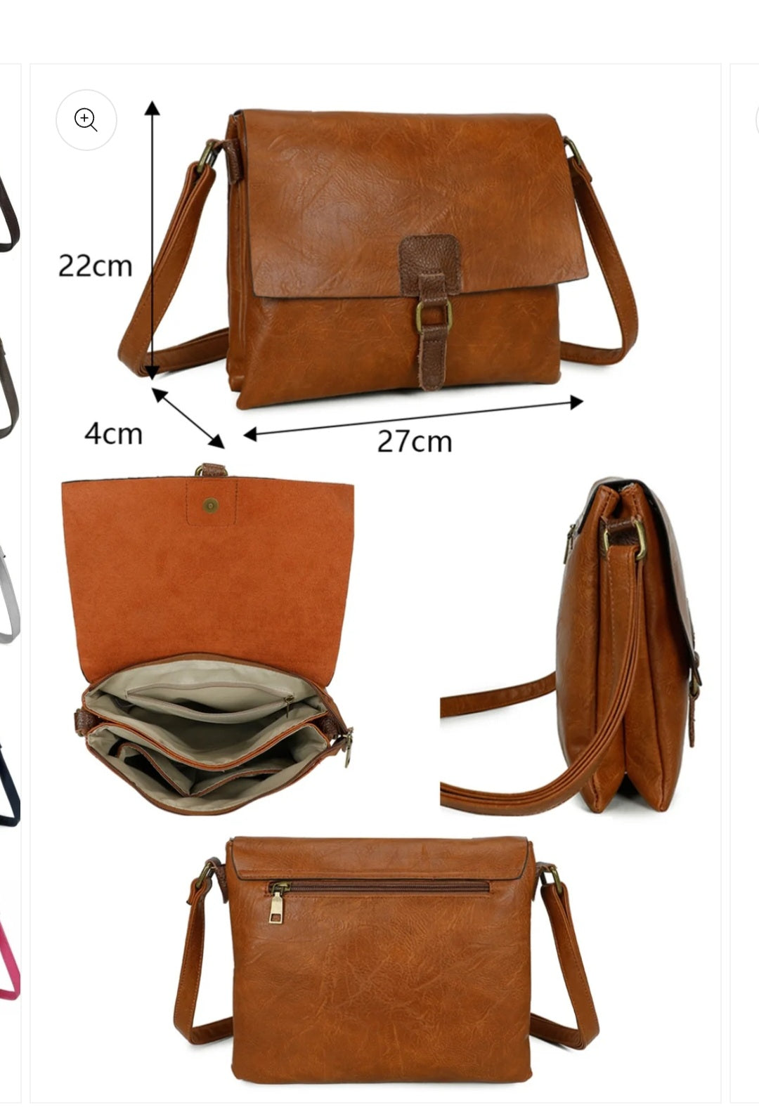 Vegan 3 Section Satchel Bag