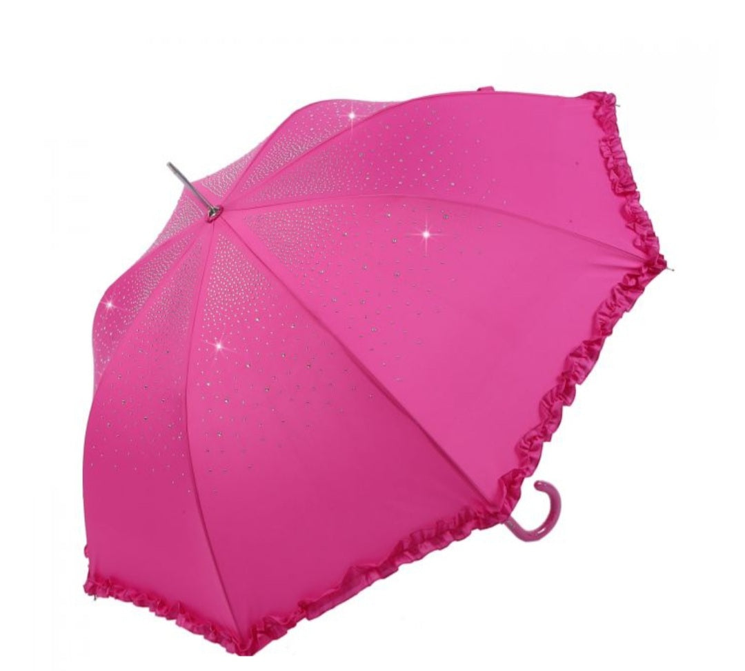 Rhinestone Sparkle Umbrella /FUSHIA