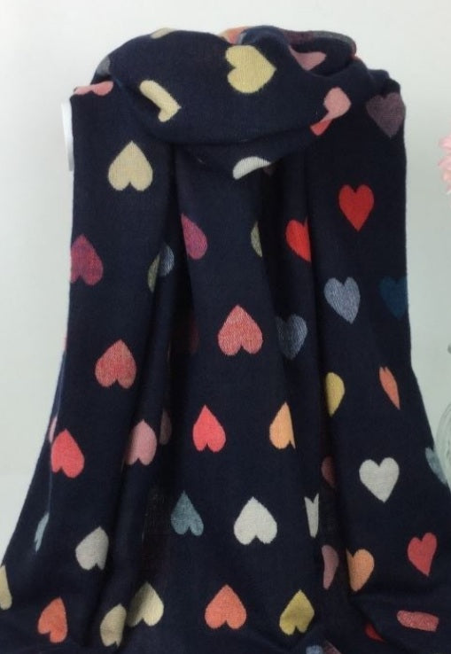 Reversible Love Heart Scarf-Assorted Colours