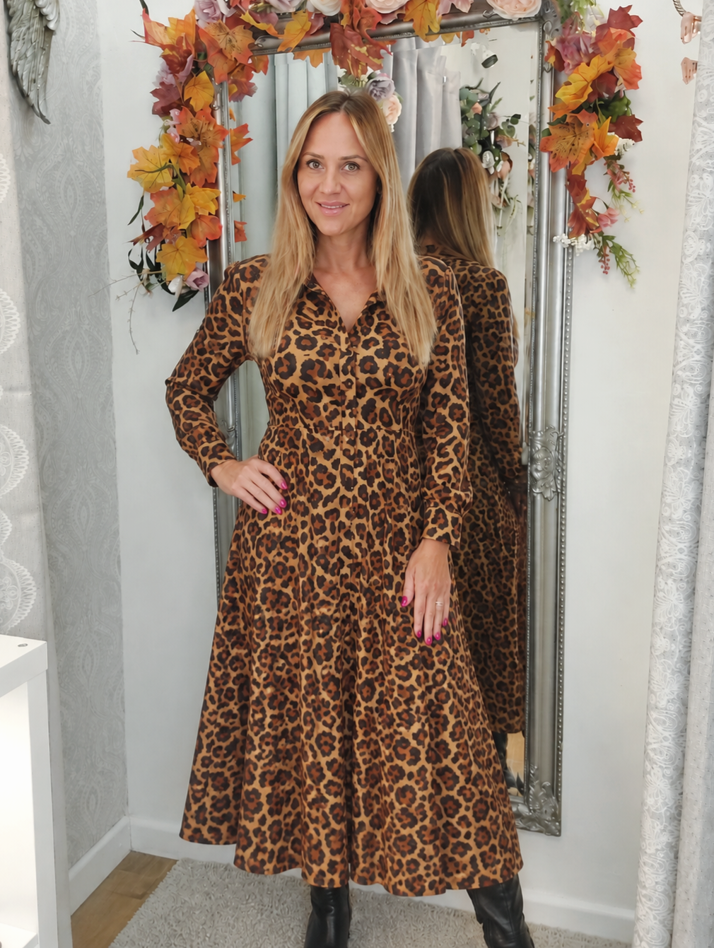Leopard print shirt MidAxi dress - Various Sizes
